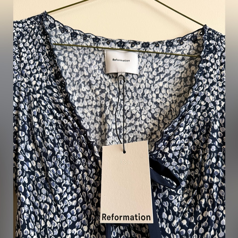 NWT Reformation Posey Bow V-Neck Mini Dress Size 2 - Picture 5 of 13
